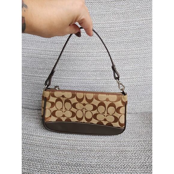 Coach Vintage Y2K Brown Demi Monogram Bag / Baguette 6094 Euc - Picture 3 of 13